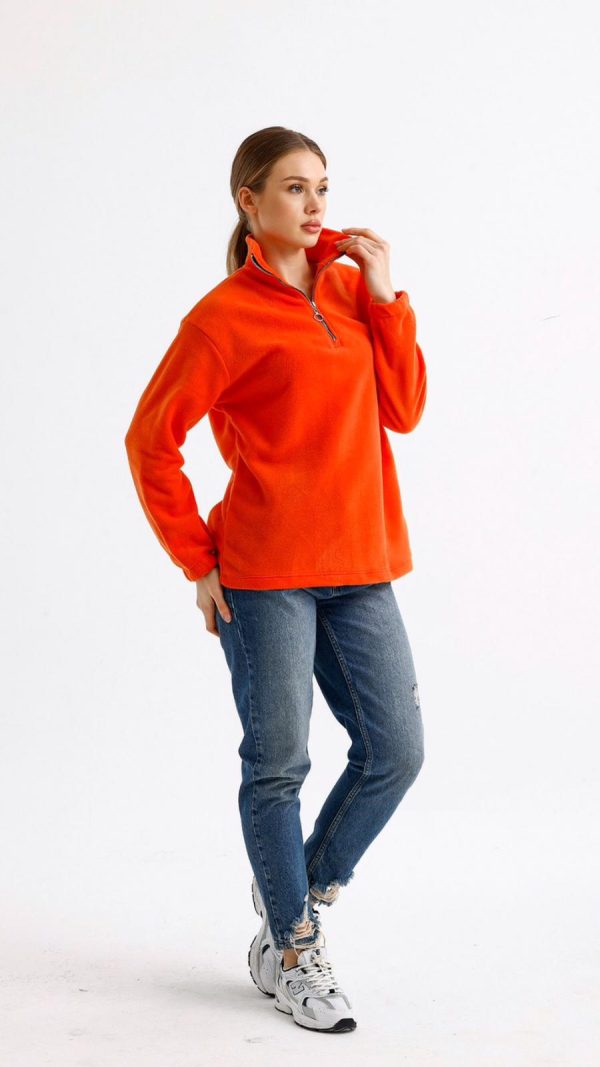 Yarım Balıkçı Yaka Fermualı Polar Sweatshirt