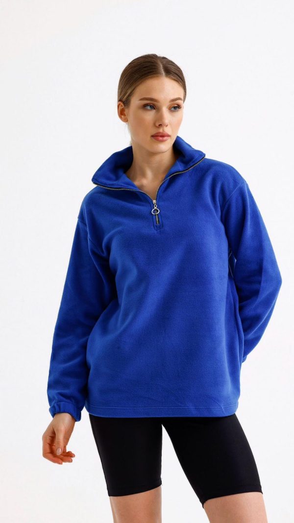 Yarım Balıkçı Yaka Fermuarlı Polar Sweatshirt